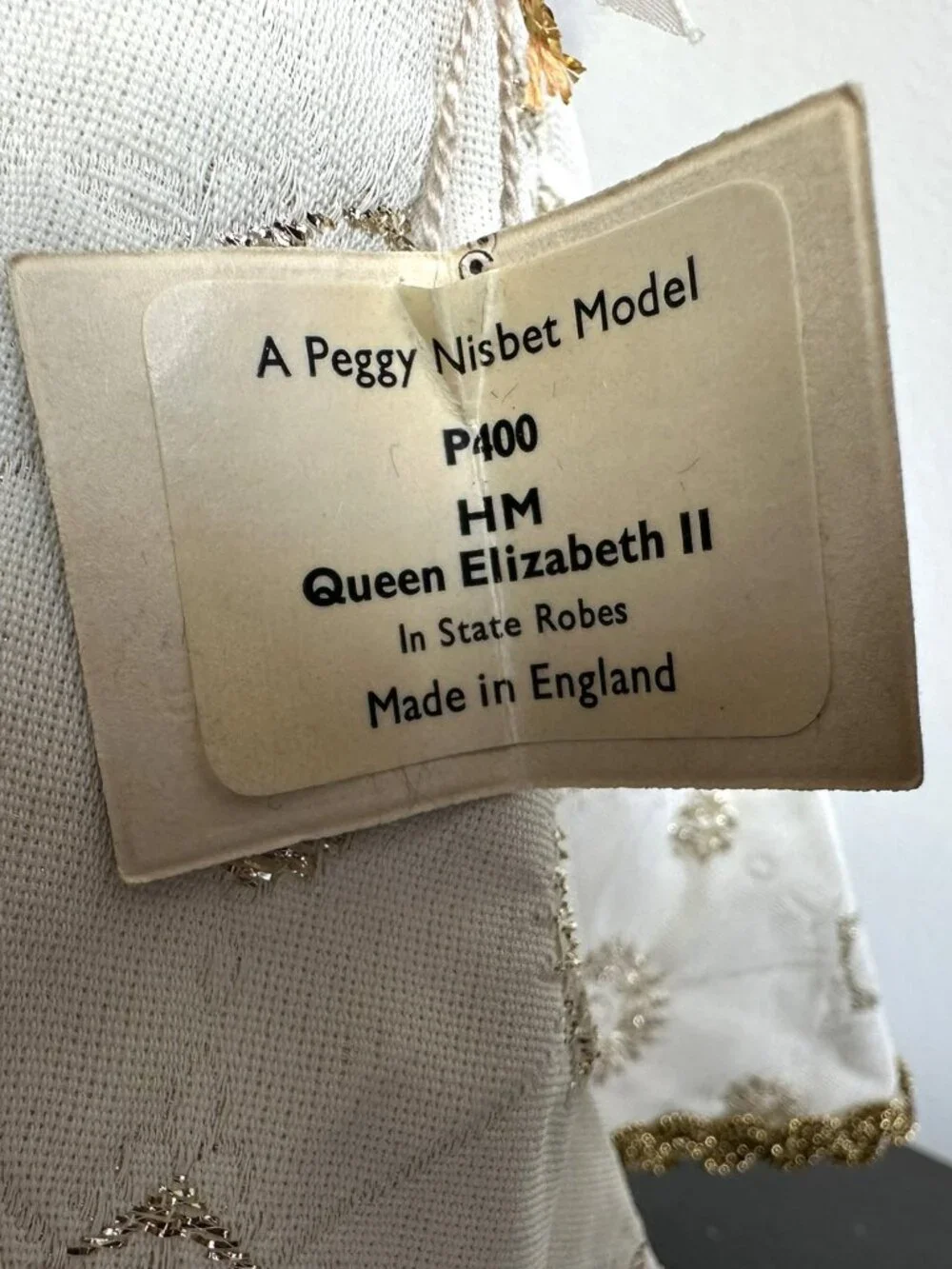 Peggy Nisbet costume doll Queen Elizabeth II in State Robes Metal Crown circa 19